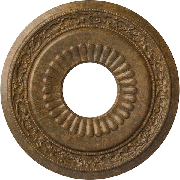 Ekena Millwork Lauren Ceiling Medallion (Fits Canopies up to 6 1/4"), 20 5/8"OD x 6 1/4"ID x 1 3/8"P, Rubbed Bronze CM20LNRZS - main